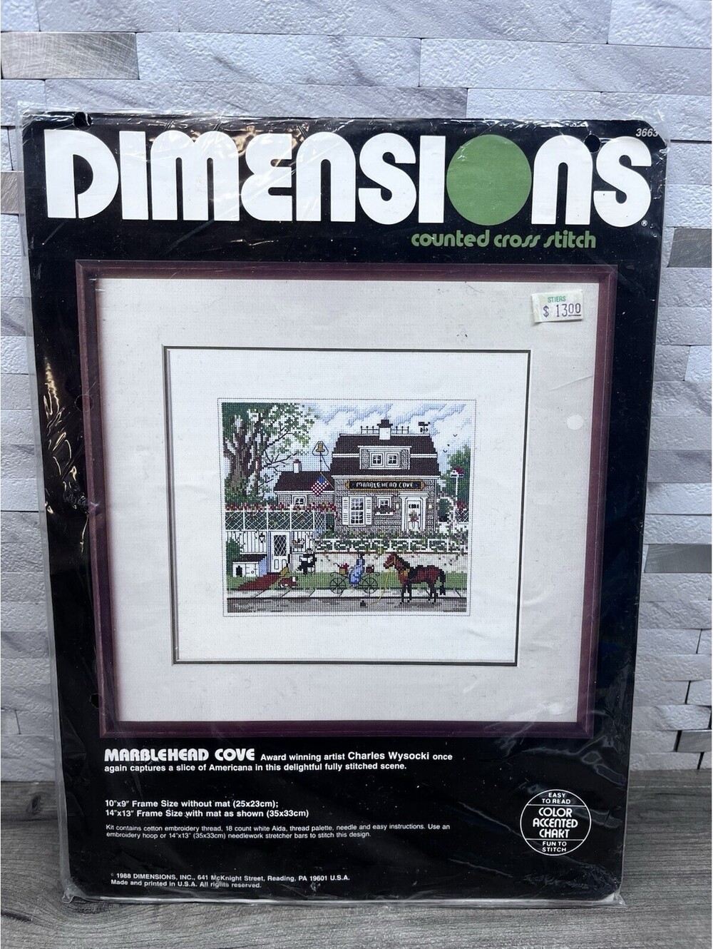 Dimensions Cross Stitch Kit Marblehead Cove 10 x 9 Charles Wysocki #3663- NOS